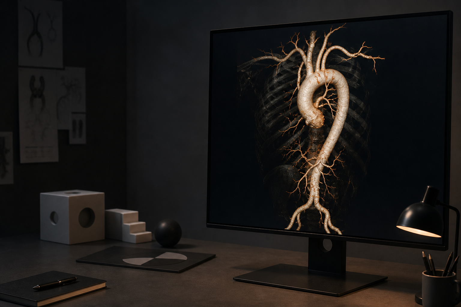 Aortic imaging displayed in a clinical research environment